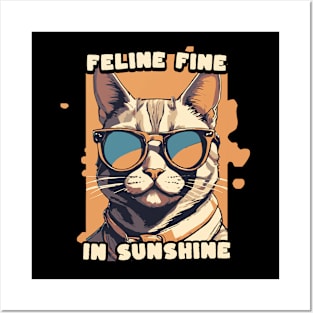 Feline Fine In Sunshine Posters and Art